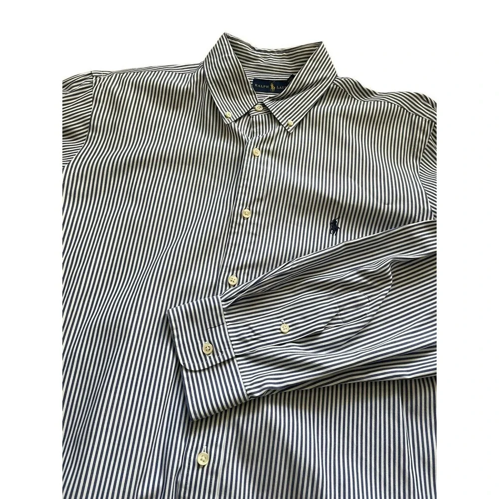 Polo Ralph Lauren L/S Custom Fit Button Front Striped Shirt Men's‎ 17/43